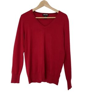 KIRKLAND SIGNATURE PUMA COTTON BLEND CLASSIC V-NECK SWEATER, MEDIUM